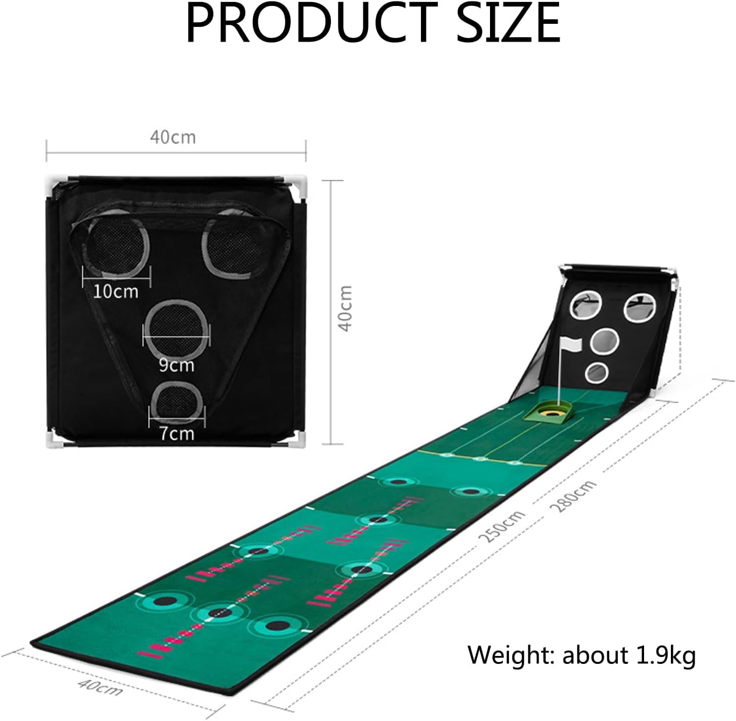 Alfombrilla de golf con sistema de retorno automático de bolas, césped de práctica para interiores y exteriores para entrenamiento profesional