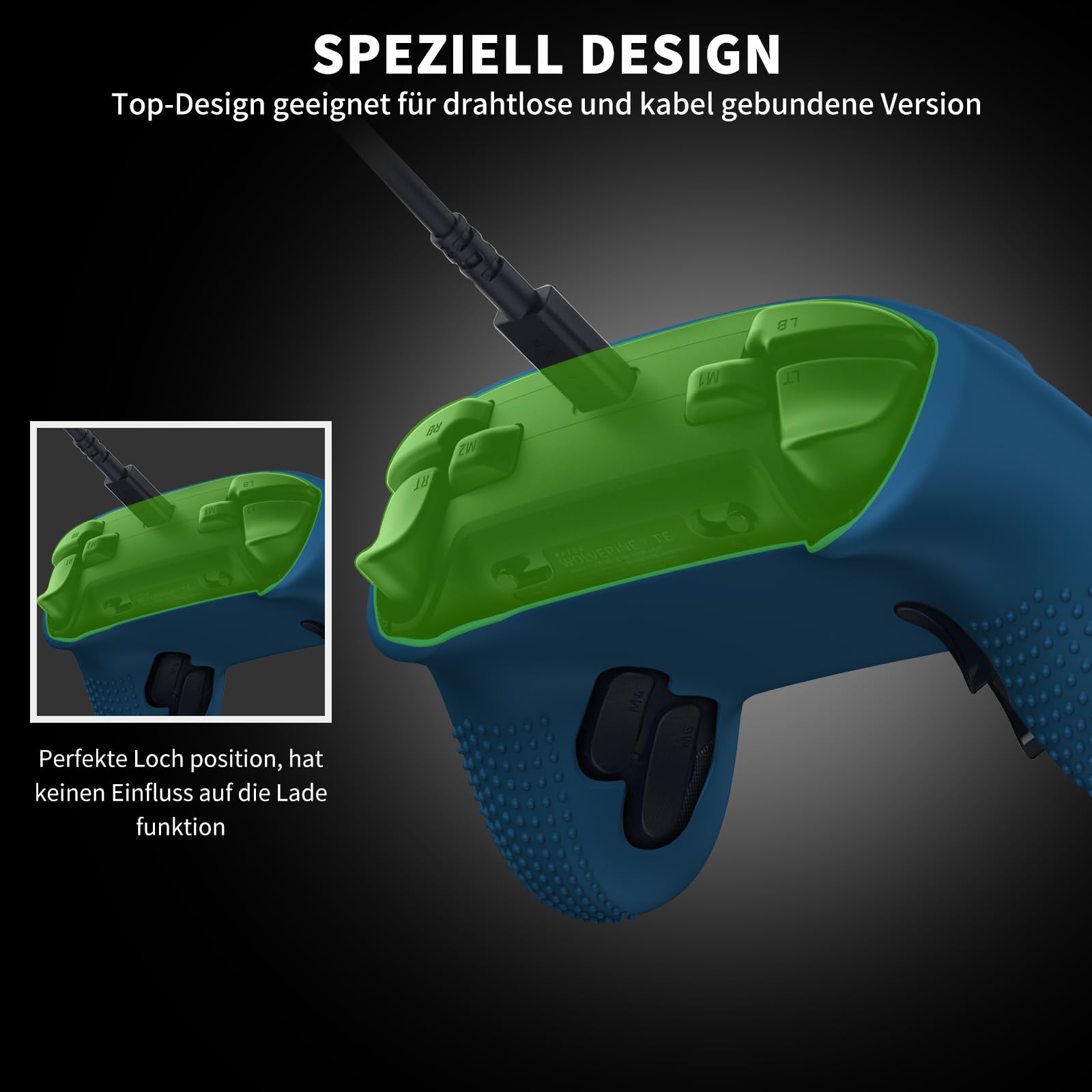 Funda compatible con Razer Wolverine V3 Pro, funda ultrafina sin olor, protección contra caídas, piel no tóxica, cubierta protectora de silicona para el controlador de juegos para Razer Wolverine V3