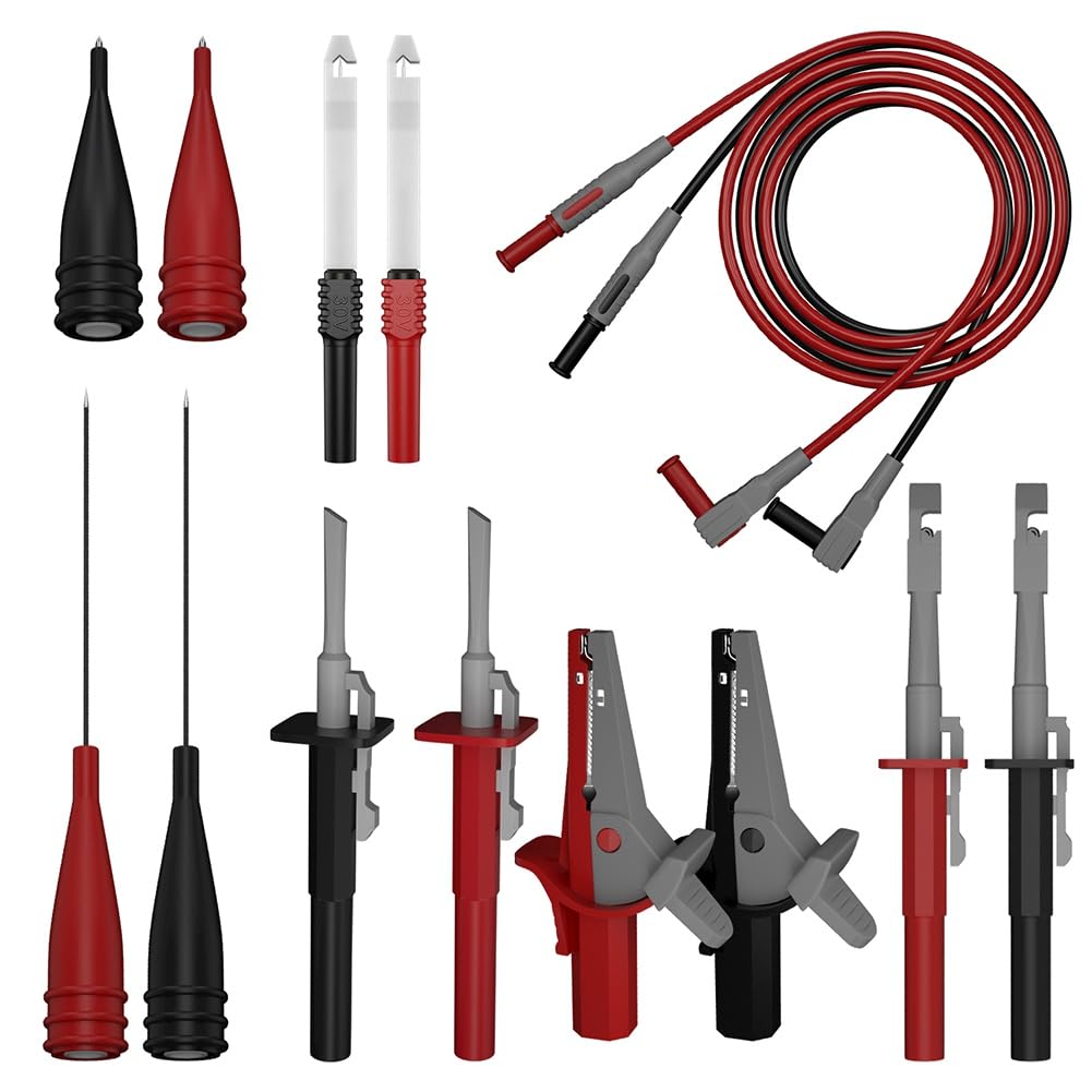 Littimoon QSS Multimeter Test Probes Set with Test Leads Kit Including Alligator Clips Puncture Wire-Piercing Probes