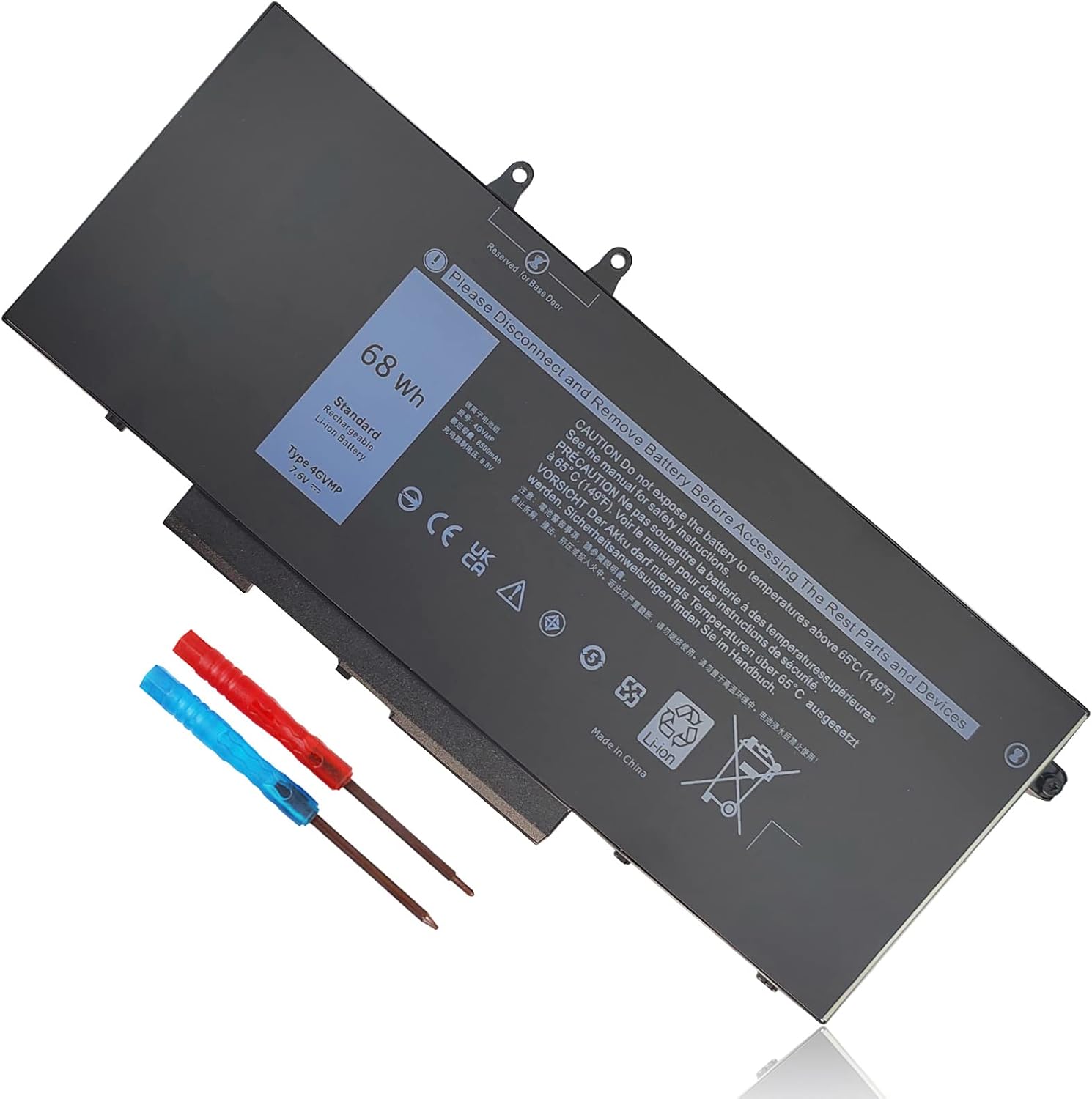 Batterie 68Wh 4GVMP Pour Dell Latitude 5400/5500, Precision 3540, Inspiron 7590/7591/7791 - Lithium Polymère
