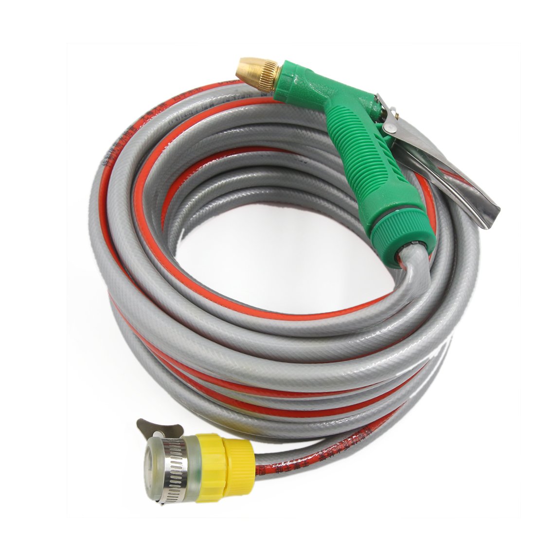 Ruilogod 32.8 ft grigio rosso ad alta pressione ottone ugello spruzzatore pistola per auto per acqua