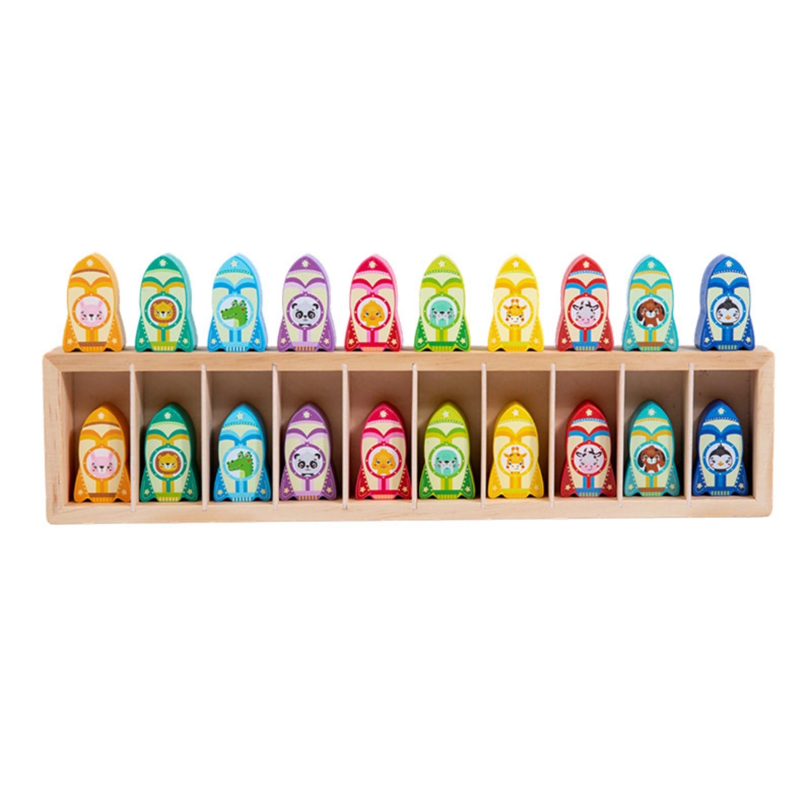 Memory Spiel Kinder Holz Lernspiel Farbpuzzle Formpuzzle Konzentrationsspiel aus Holz Fördert Aufmerksamkeitsspanne Problemlösen für Kindergarten Vorschule, Raketen- Und Tiermuster