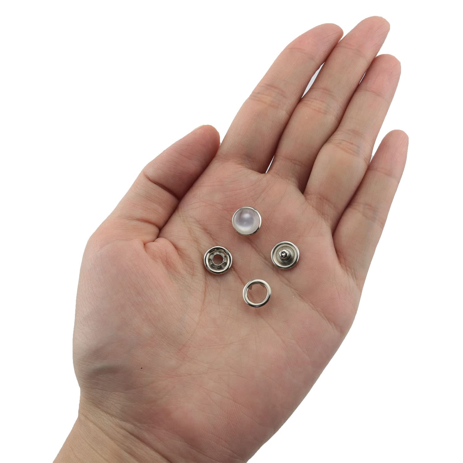 Kit 50 Bottoni A Pressione Con Perle In 5 Colori - Automatici Per Camicie Western, Giacche, Jeans E Fai Da Te - 10 Mm