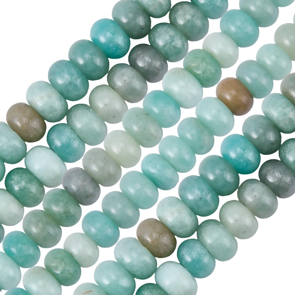 SUNNYCLUE 1 Box About 75Pcs 8mm Natural Stone Heishi Beads Disc Stone Beads Bulk Amazonite Colorful Abacus Flat Gemstones Disk Loose Spacers for Jewellery Making Bracelets Necklaces DIY Craft Supplies