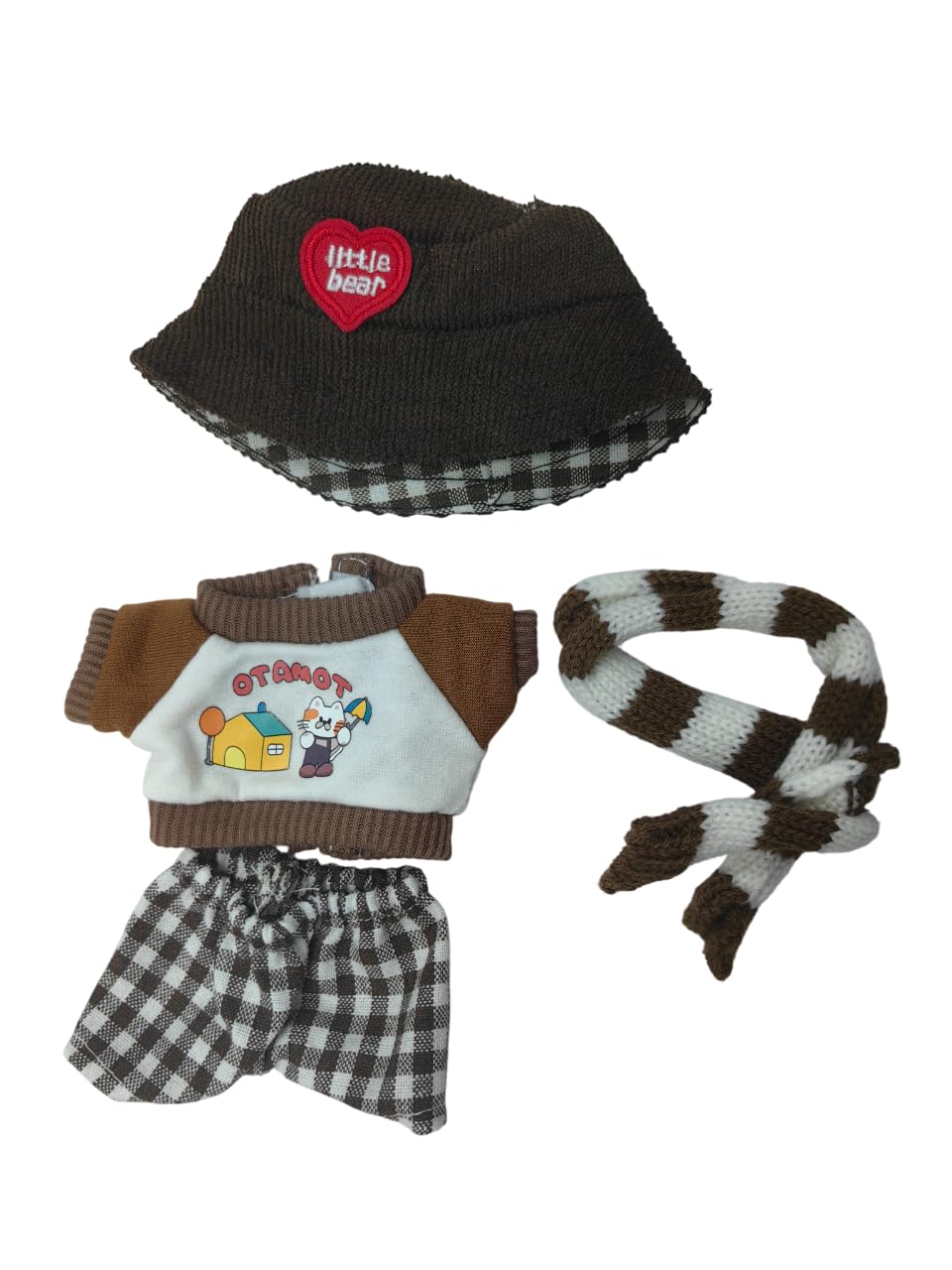 17cm Doll Clothes,Clothes for Dolls Outfit,Accessories for 17cm Dolls Clothes,Cute Clothes for Dress up Unique Style,1 doll clothes 1 Hats 1 Pants 1 Scarfs Girl for Best Gifts,No Doll Included (PP5) - Image 3