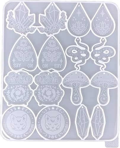 Moldes de fundición de resina para joyas, aretes de gota de agua, moldes de resina de silicona para joyería