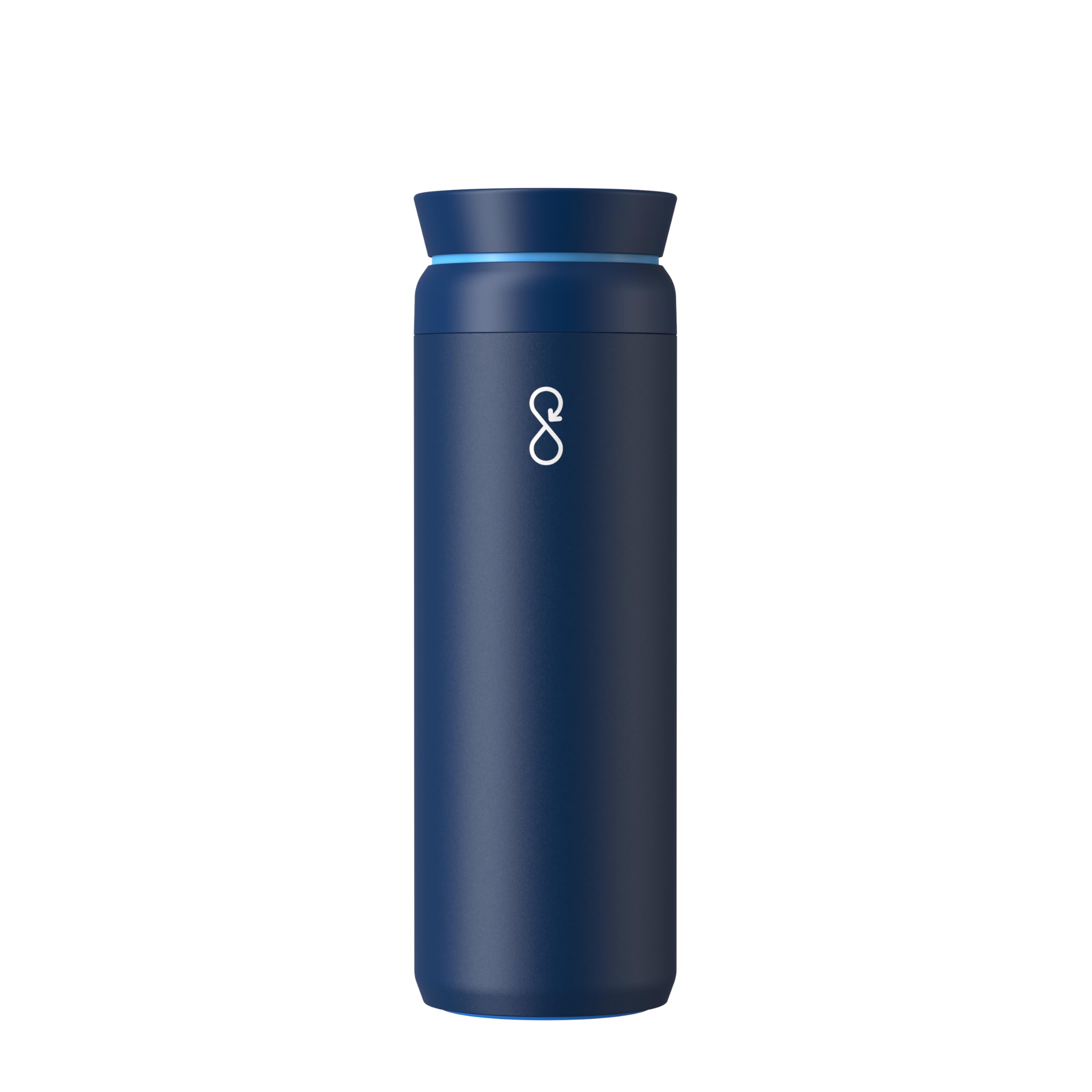 Ocean Bottle Peak Brew Flask 590ml | Slim Insulated Travel Flask for Hot & Cold Drinks | Recycled Stainless Steel | Sustainable, Eco Friendly and BPA Free (Ocean Blue)