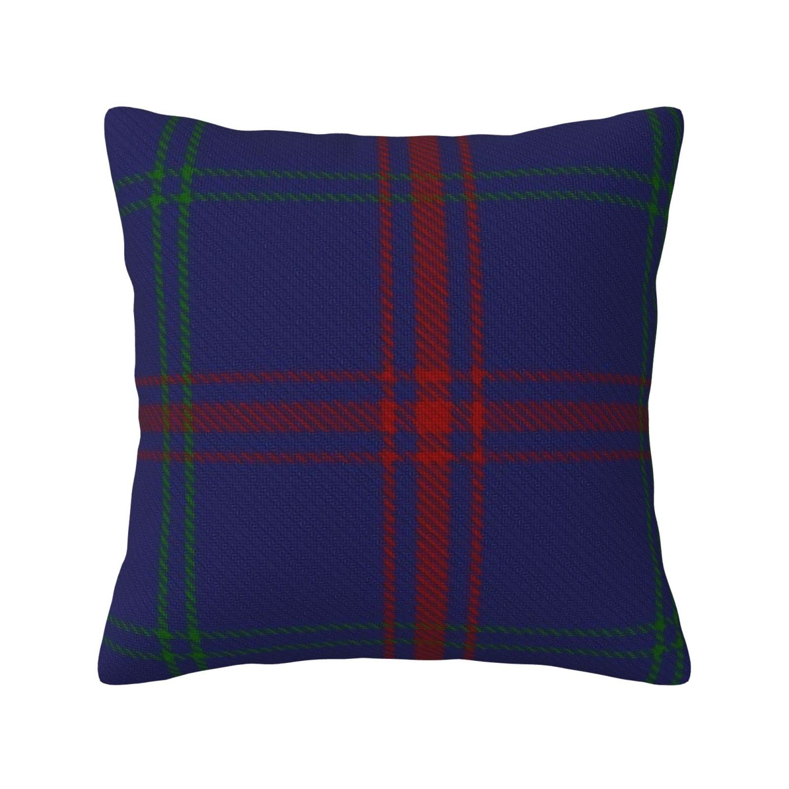 Yingd #477 Cushion Cover Lynch Clan Family Classic European Tartan Linen Sofa Cushion Cover 45X45cm