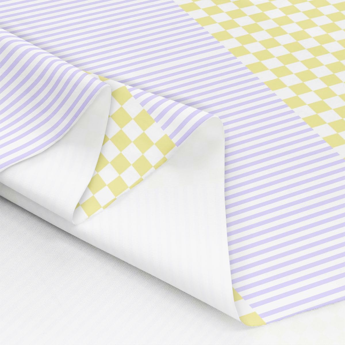 Homewish Fioletowa tkanina w paski od The Yard żółta tkanina flanelowa w kratkę teksturowana tkanina tapicerska w paski, nierozciągliwa, luksusowe miękkie tkaniny dekoracyjne, 3 metry