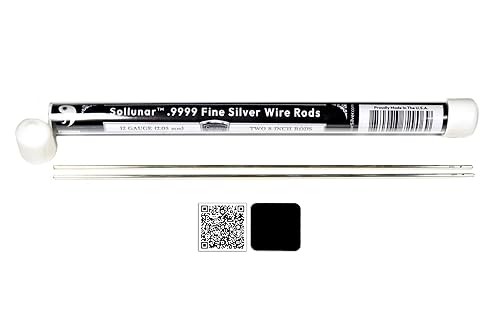 Electrodo coloidal de plata fina .9999, 2 varillas de calibre 12 (0.081 in) de diámetro, 8 pulgadas de largo, hecho a mano, purificado de 5 vías,