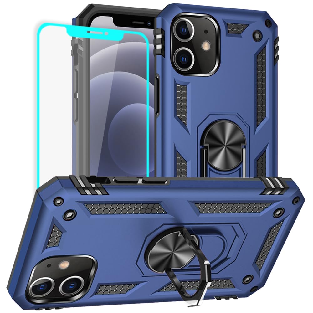 Custodia IPhone 13 Pro Yiakeng Con Protezione Schermo – Grado Militare Con Anello Portadito - 3
