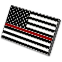 Fire Department Thin Red Line USA Flag Pin