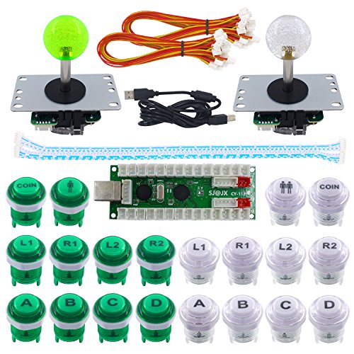 SJ@JX 2 Player Arcade Game DIY Kit Arcade Joystick Controller Mechanical Keyboard Switch Retropie Raspberry MAME Arcade Button