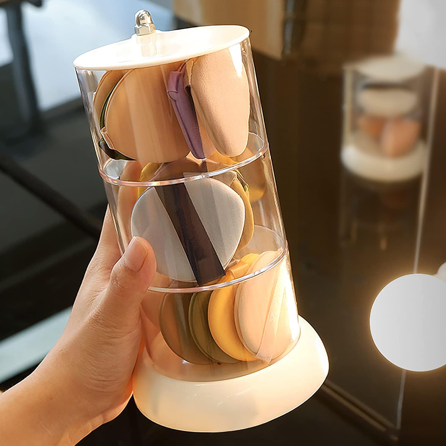 JessLab Organizzatore Multistrato Acrilico - Per Trucchi, Gioielli E Accessori Capelli, 4 Strati Girevoli - Foto 10