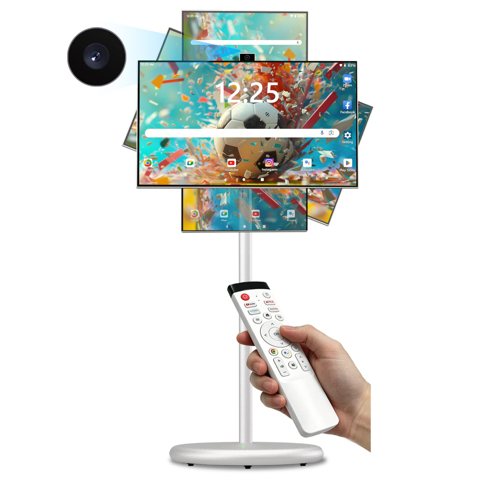 OFD 27" Portable TV on Wheels,Mobile TV Touchsreen for Home,Android 15,Gen2