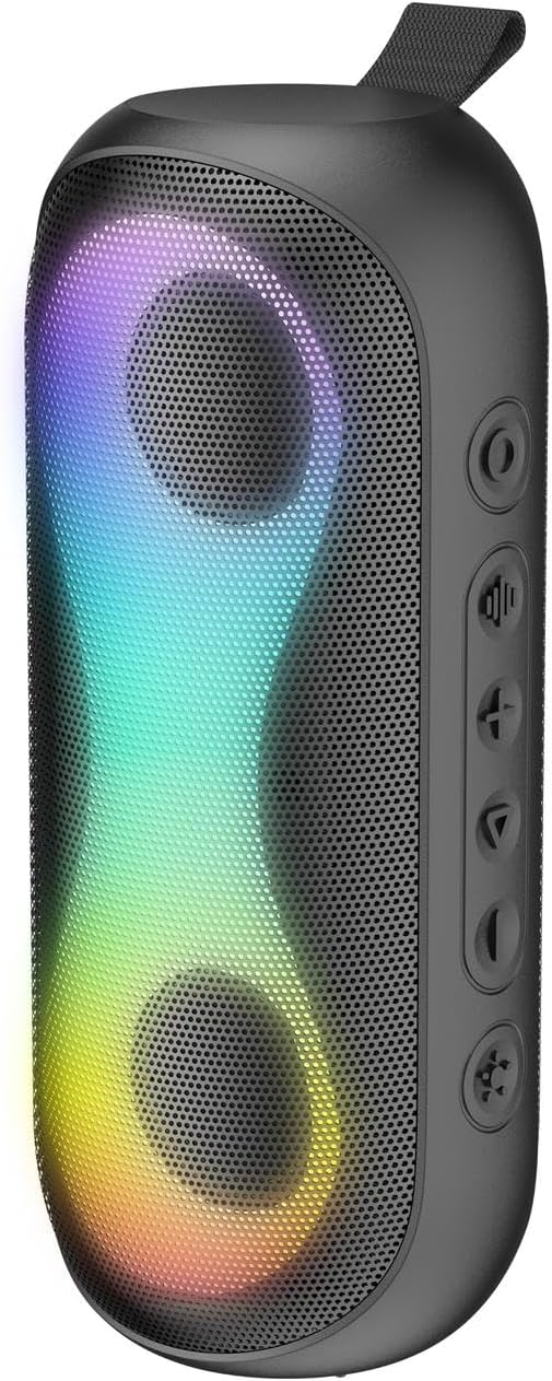 BUDI TWS Colourful LED Wireless Speaker with TF Card, 4000mAh Battery and IPX7 Rating - Compatible with Audio Devices and Smartphones