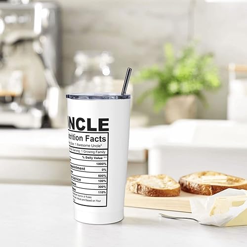 Miniatura 4 de Uncle Nutrition Facts - Divertidos regalos de cumpleaños, Día del Padre, Navidad para tío hombres y él, taza de café novedosa taza de viaje botella