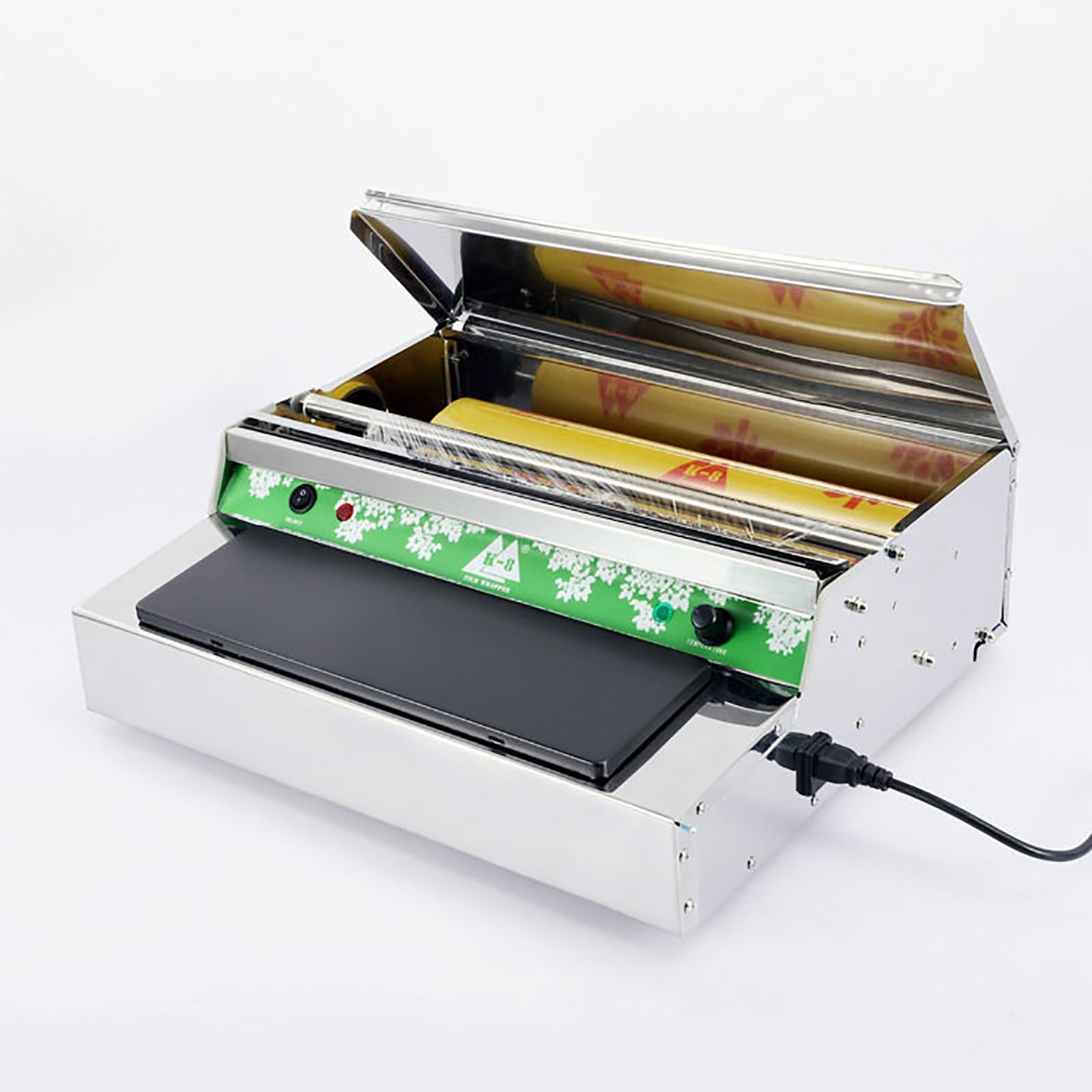 Máquina Selladora de Film Térmico, Máquina Empacadora Manual de Film Estirable con Placa Calefactora Integrada, Ideal para Envasar Frutas y Alimentos en Supermercados, Fruterías y Hoteles
