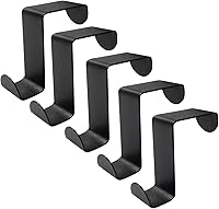 Vista 13 de 5 ganchos para colgar sobre la puerta, ganchos para colgar en forma de Z, doble cabeza que se adapta a anchos de puerta de 2 y 1 pulgada, gancho