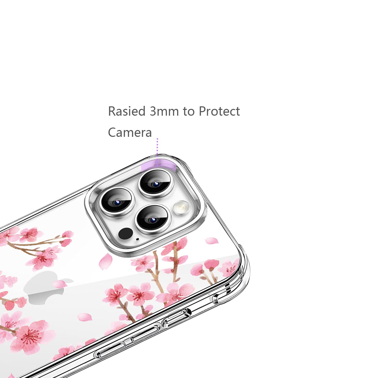 Amazon.com: HEYORUN Cherry Blossom Clear Case Compatible with