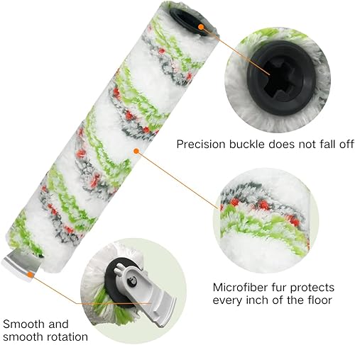 Miniatura 3 de Rollo de cepillo de repuesto para Bissell CrossWave HydroSteam 35518 Wet-DryVacuum 3518 2590 2593 2596 (2 rodillos+2 filtros Hepa)