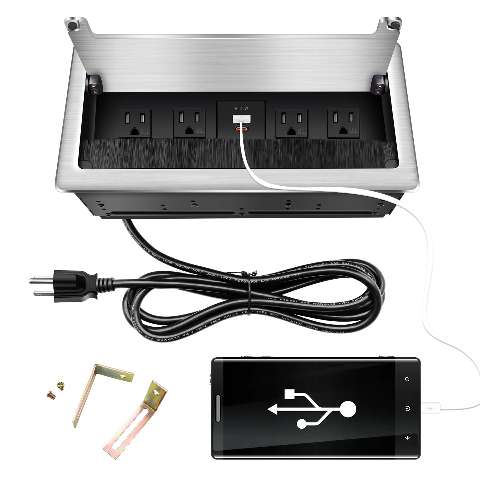 Embedded mesa Power Socket Box, Table Power Multimedia