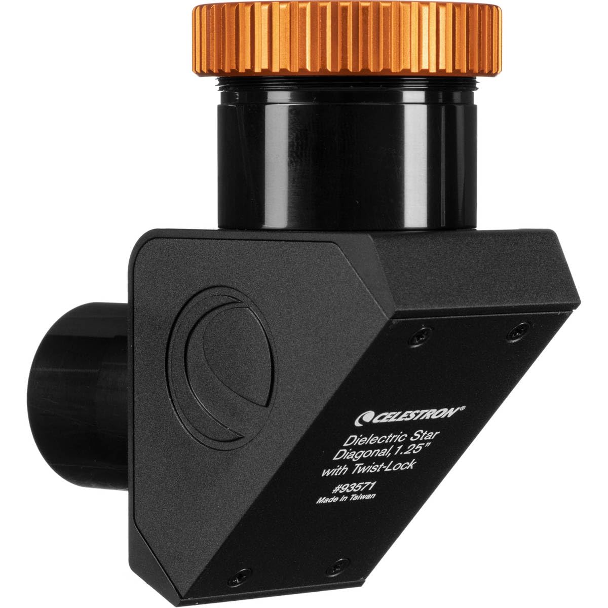 Celestron 93571 Estrella dieléctrica Diagonal de 1.25 Pulgadas con Bloqueo Giratorio, Negro/Naranja