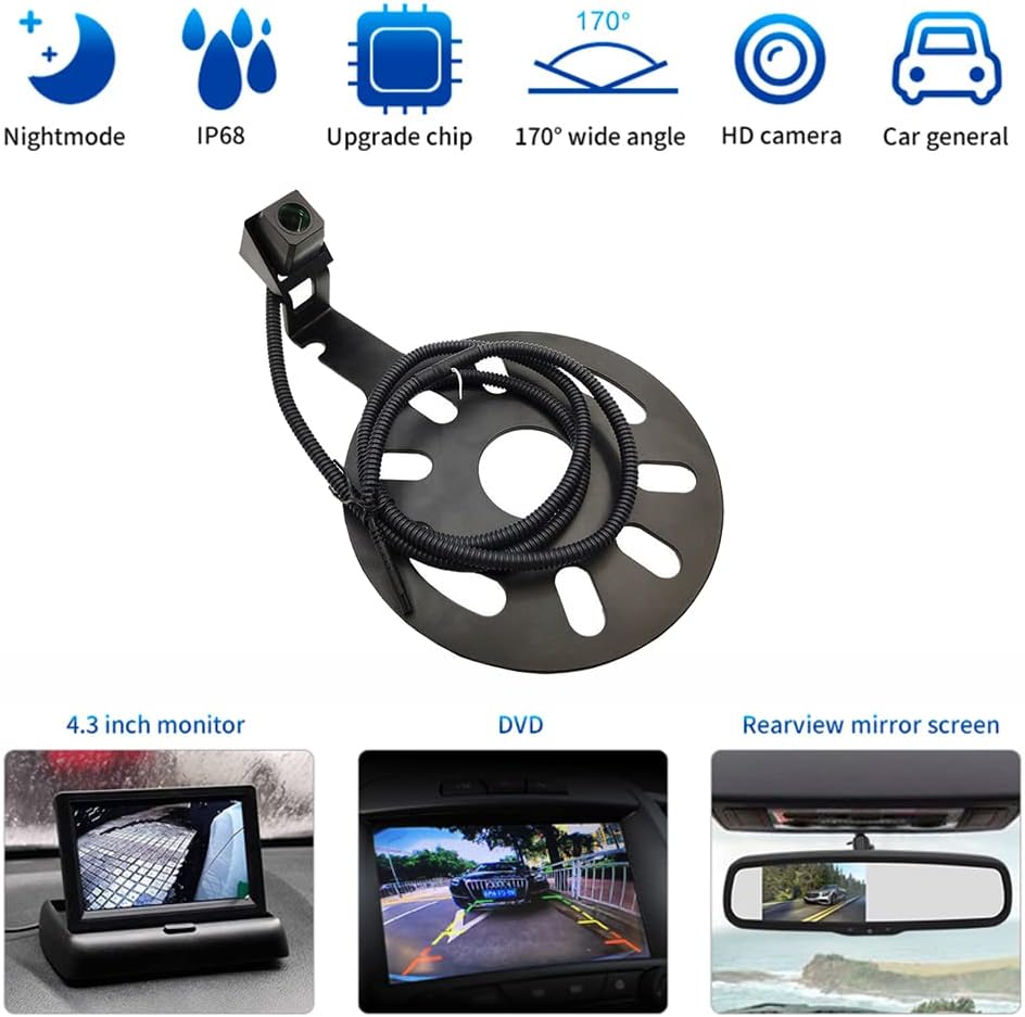 Car Backup Rear View Reverse Spare Tire Mount Camera for Jeep Wrangler 2007-2018 Waterproof Reversing Parking Aftermarket Camera with Wire Adapter