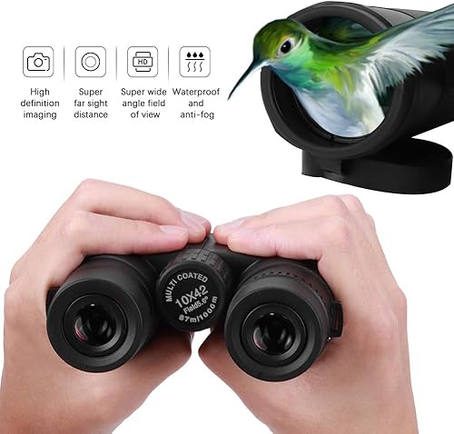 Miniatura 9 de 10x42 HD Digital Binoculars Low Light Night Telescope with Phone Cilp, Lightweight Waterproof Binoculars for Outdoor Travel Hiking Sports, Bird
