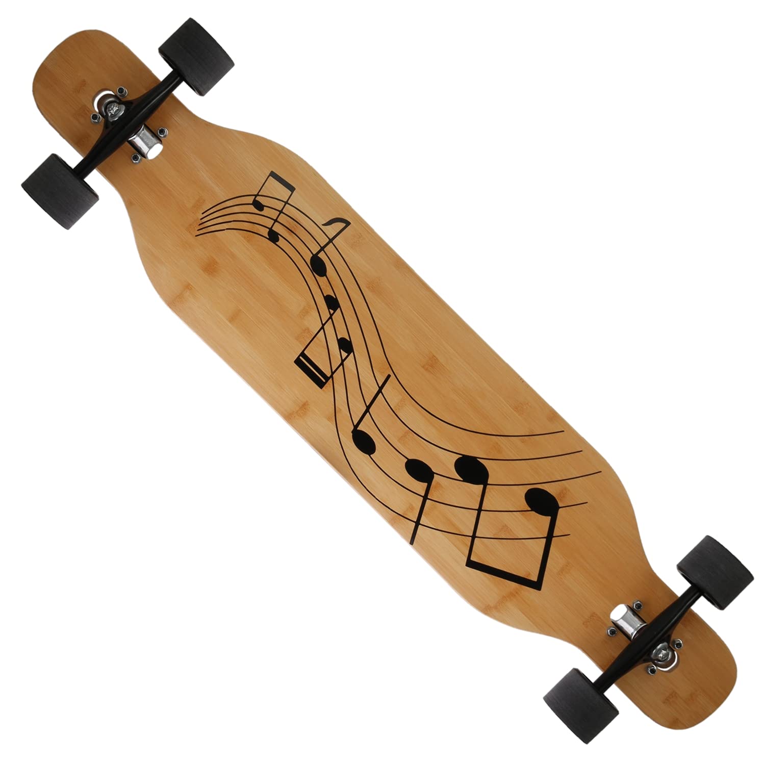 FunTomia Longboard avec 3 niveaux de flex Drop Through Cruiser complet Mach1 Speed Roulement à billes T-Tool