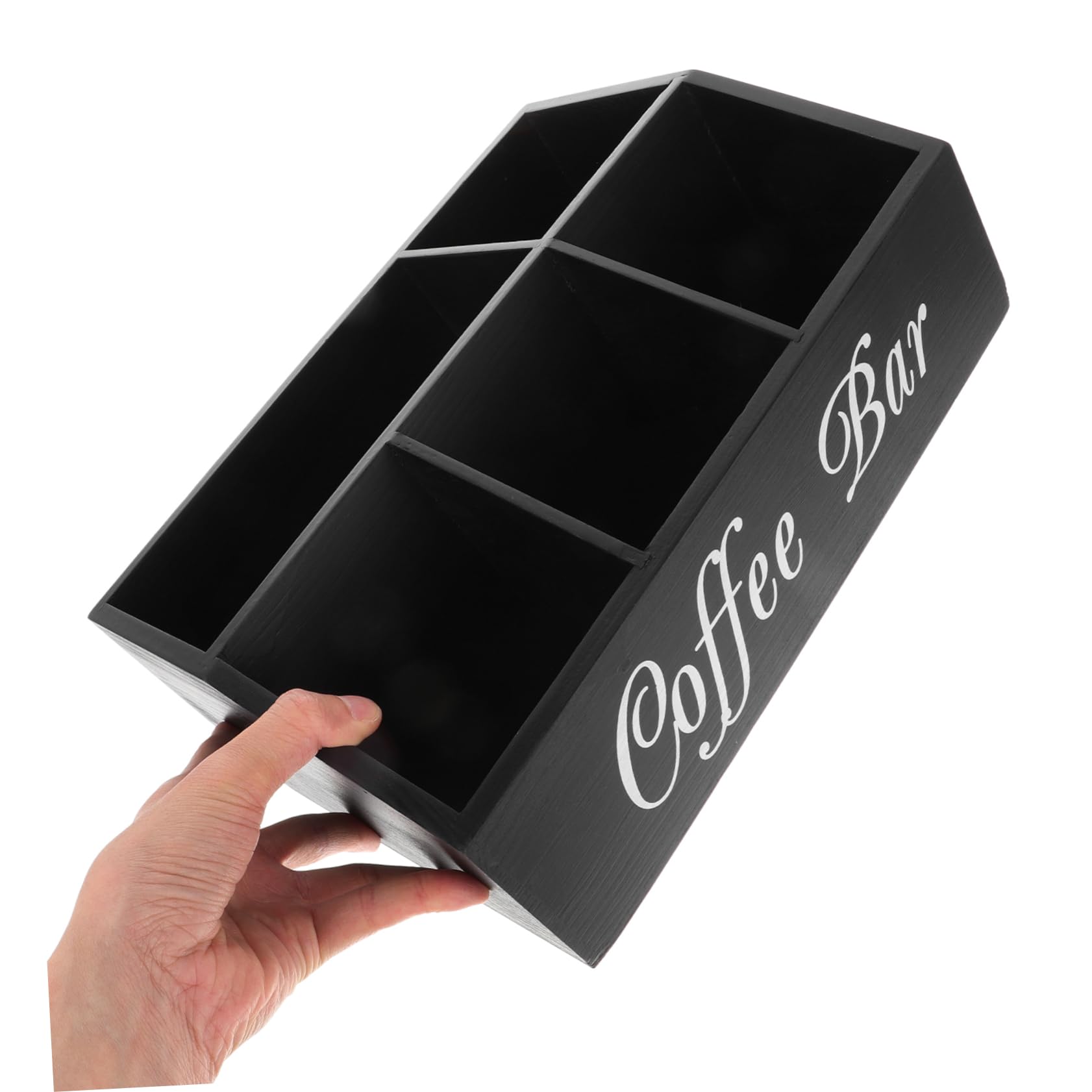 Kaffee-organizer-station Aus Holz Für Kaffee Und Tee Zubehör Aufbewahrungsbox Mit Strohhalme Und Taschentuchbox Multifunktional