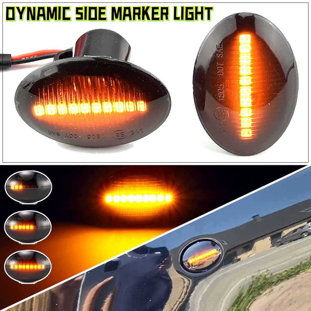 Intermitente LED para Maserati Granturismo Lancia Ypsilon Fiat 500 (negro)
