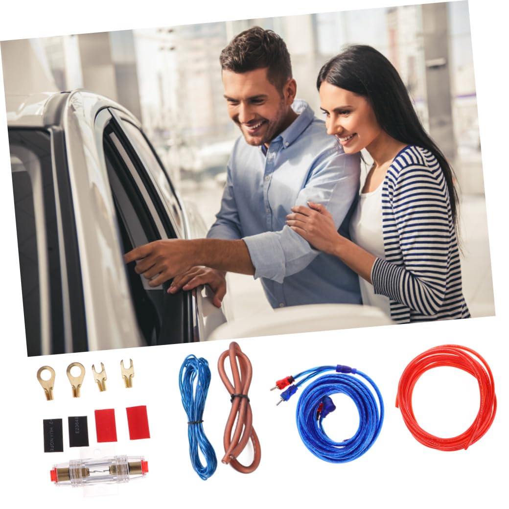 Leistungsverstärkerkabel mit Einfachem Einbau für Auto Zufällige Farbe 8ga aus Reinem Kupfer Komplettes Verstärkerkabel Satz für Audio und Subwoofer Installation