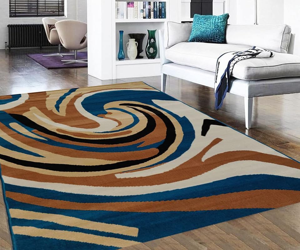Image of Floral Design Acrylic Polyester Carpet for Living Room 8x11 Feet Color Multi(240x330Cm), Large Rectangle