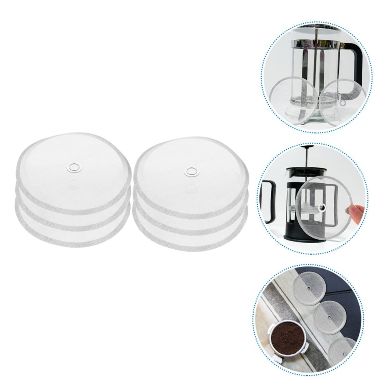 Amosfun 4 Set Di Filtri Per Caffè Espresso Filtri Per Caffè in Acciaio Inox Filtri Per Caffettiera Facili Da Pulire Strumento Di Filtraggio 6 Pezzi * 4