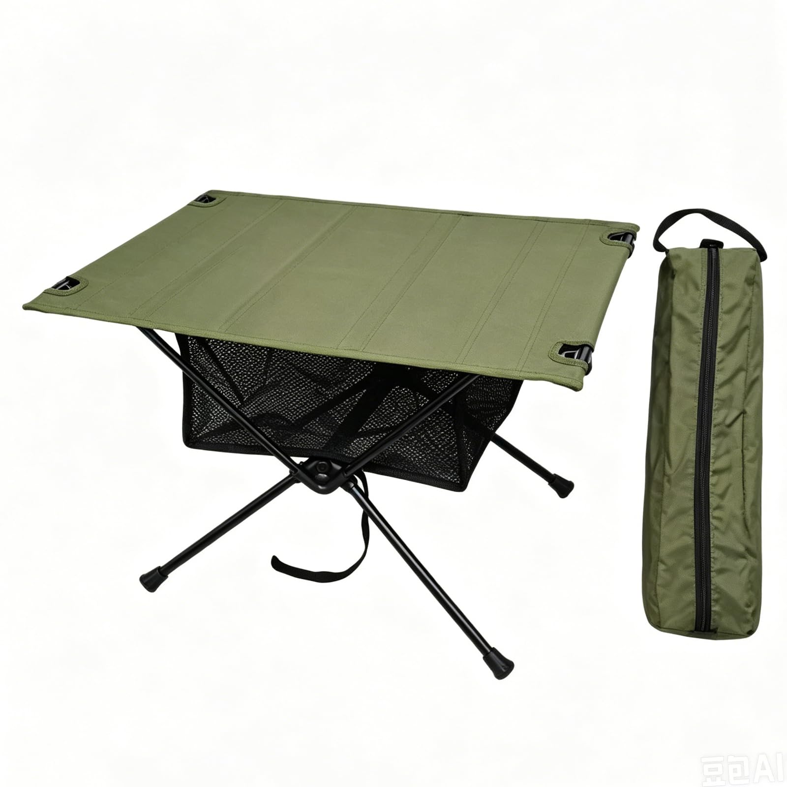 Tavolo pieghevole ultraleggero, tavolo da campeggio pieghevole, piccolo tavolo pieghevole con borsa per il trasporto e tasca a rete, piano in tessuto Oxford, portata 20 kg, per pesca