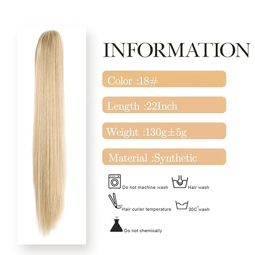 Miniatura 2 de Extensión de cabello sintético con clip de garra, de 22 pulgadas, 4.33 onzas por paquete, 4.33 onzas por paquete, resistente al calor, sintético,