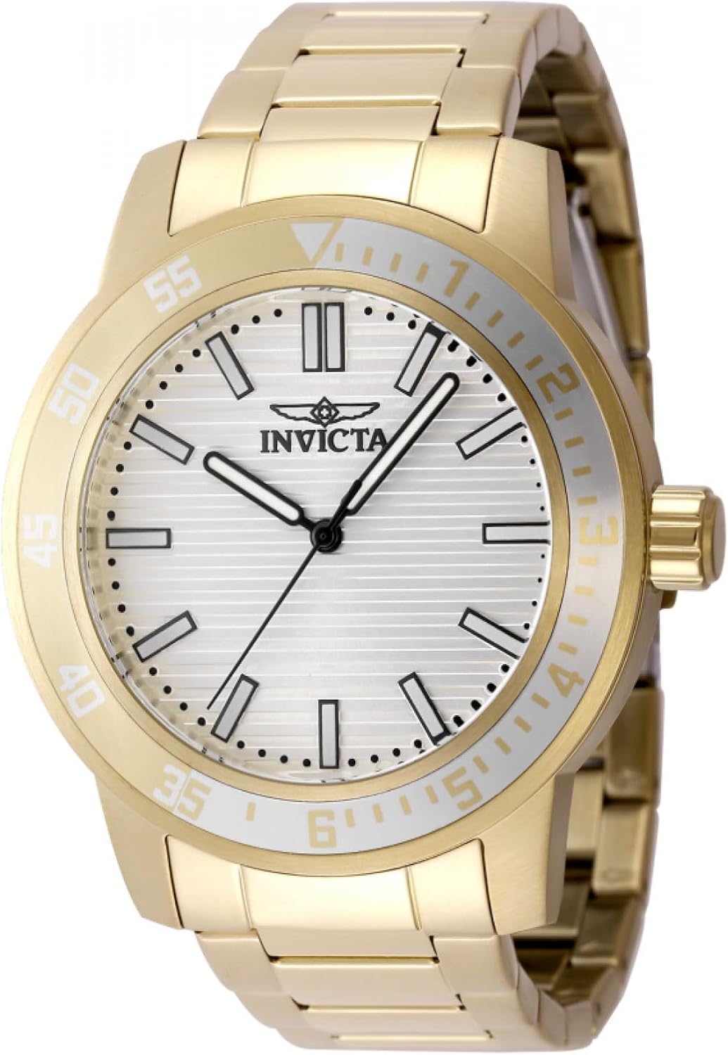 Invicta Specialty Men 45mm Stainless Steel Gold Silver dial PC21J Quartz