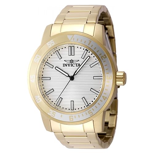 Invicta Specialty Men 45mm Stainless Steel Gold Silver dial PC21J Quartz