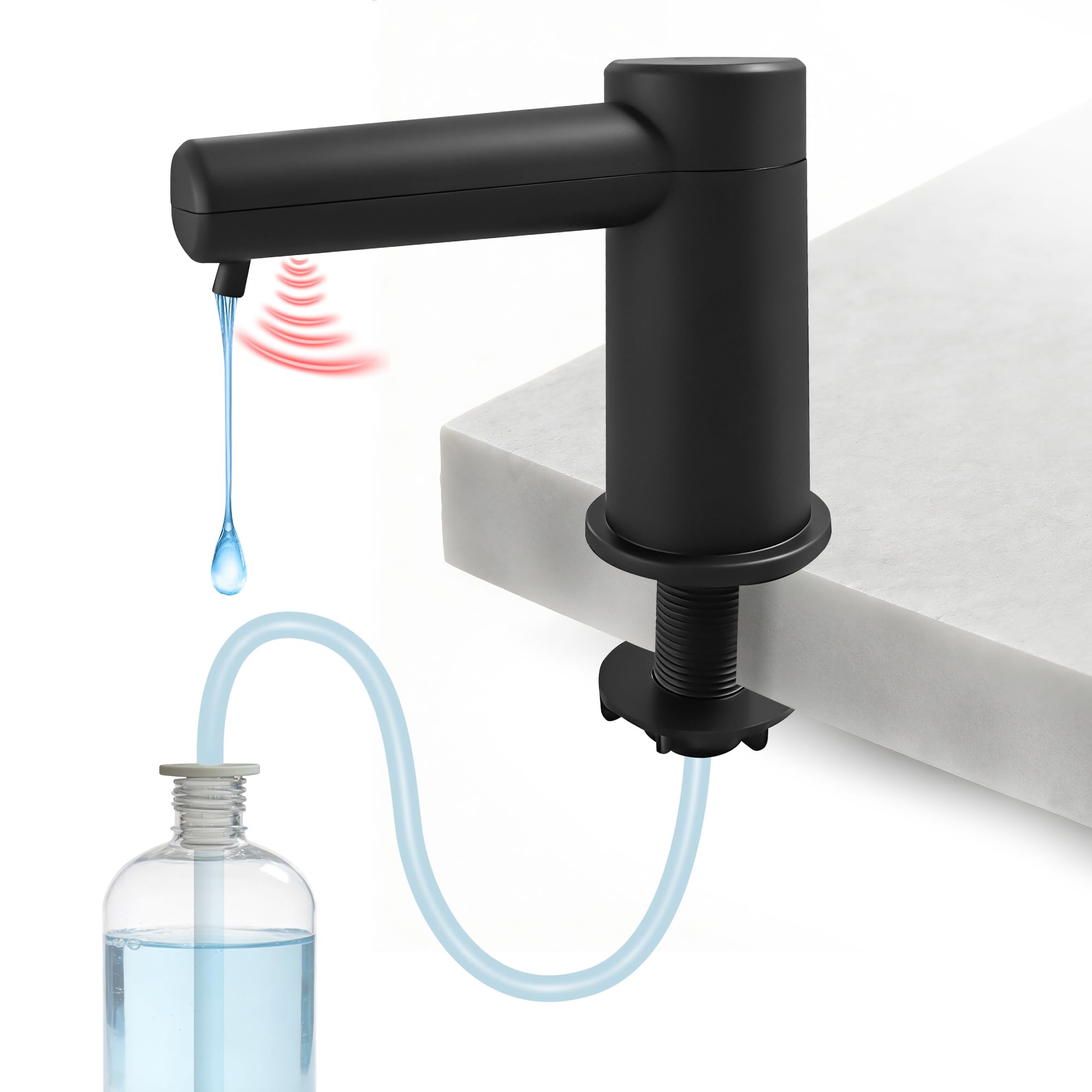 Distributeur de savon automatique encastrable pour éliminer les bouteilles sur l'évier
