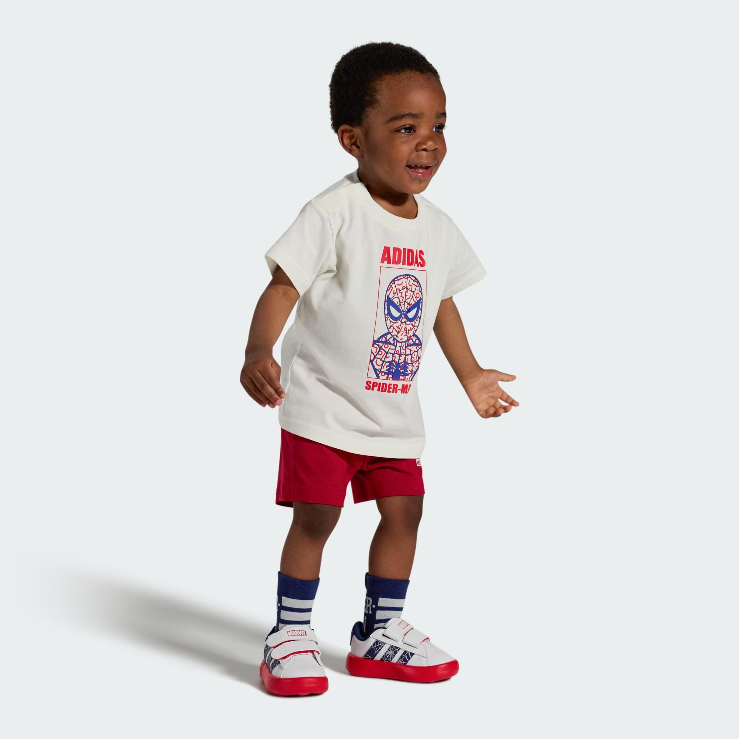 adidas Uniseks - niemowleta Adidas Marvel Spider-Man Grand Court Infants Shoes, ftwr white/dark blue/pure ruby, 25 EU