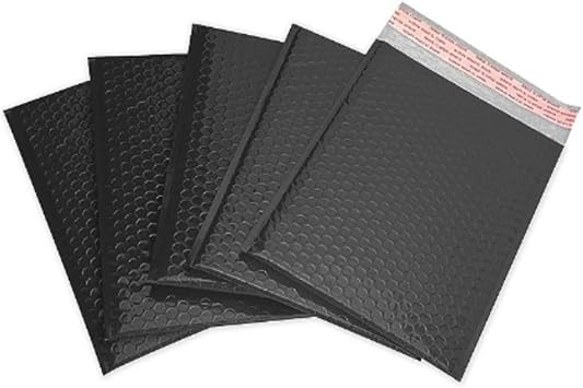 Bubble Envelopes,Mailing Bags, 50PCS Bubble Mailer with Shockproof and Features for Small Business - Padded Envelopes Lined Poly Mailer Self-SealingBlack,18 * 23cm