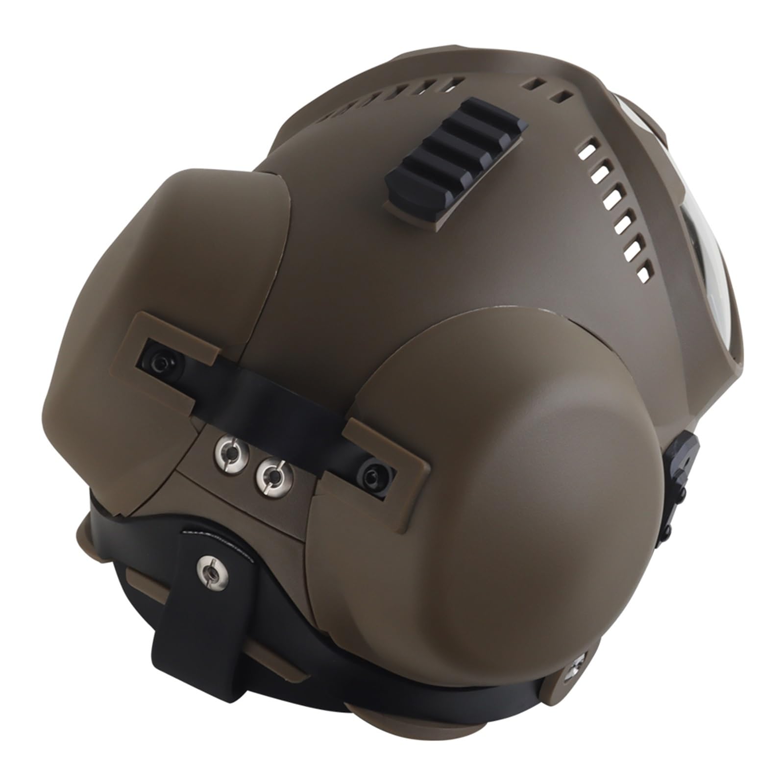 Tactische Hondenhelm Met Bril en Gehoorbescherming - Verstelbare K9-helm voor Duitse Herder, Belgische Mechelaar, Hollandse Herder - Compatibel Met Picatinny-rail, Inclusief 2 Lenzen(Black