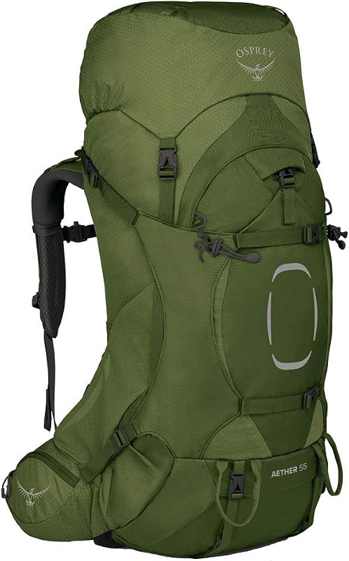 Mochila de mochila Aether 55L para hombre, verde S-M | mochila de senderismo, equipo de camping, mochila para pasar la noche, color verde, talla S-M