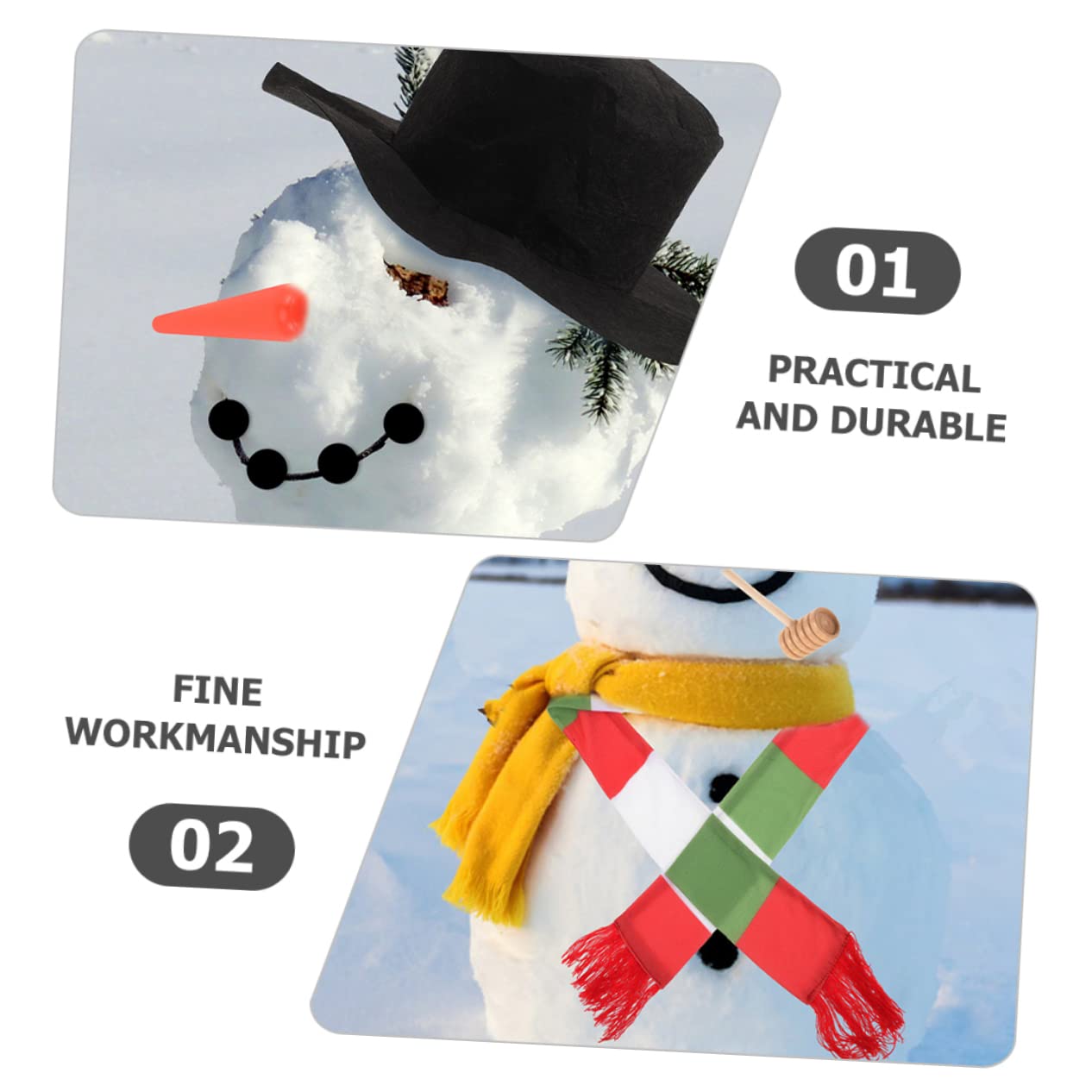 IMIKEYA 3 Sätze Schneemann Verkleiden Karotten-schneemann-Nase Weihnachtsmann-Puppen Winter Weihnachtsschneemanndekorationen Weihnachtsschneemann Dekore Schneemann Bausatz Hölzern