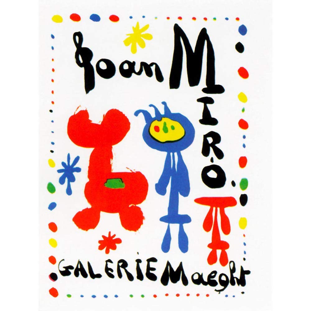 Wee Blue Coo Advert Exhibition Cultural Joan Miro Paint Surrealism Art Print Poster Wall Decor 12X16 Inch