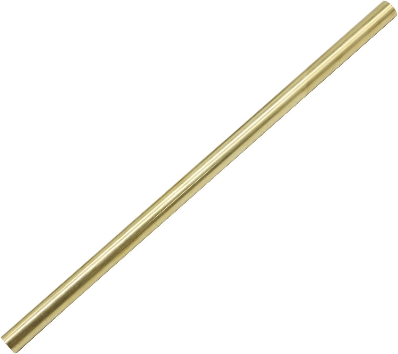 PGCOKO Brass Solid Round Rod Lathe Bar Stock, 1/2 inch in Diameter 12 inch in Length