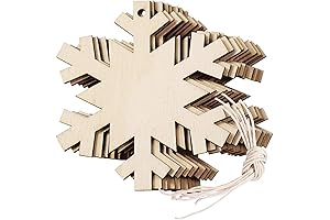 60-Piece Wooden Snowflake Cutouts for Winter Arts and Crafts