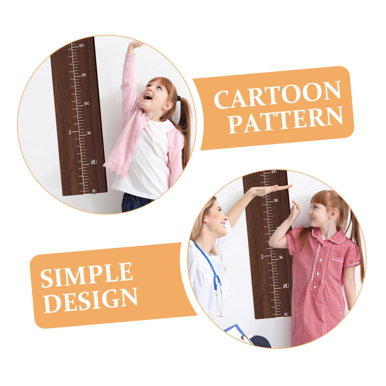 Medidor Decoración Animados Estable de Dibujos en para y Resistente Altura de Madera Forma de Jirafa Diseño Infantil de Dormitorio y Habitación