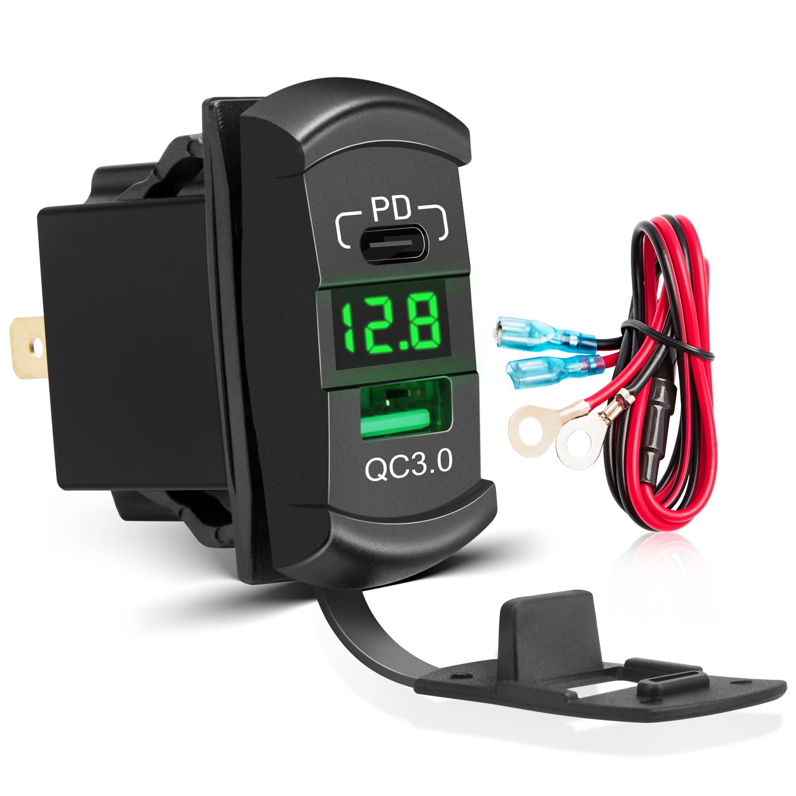 Snapklik.com : Anina USB C Rocker Switch Insert 12V 24V 30W USB A PD ...